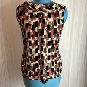 Ann Taylor Multicolor Geometric Tank Top